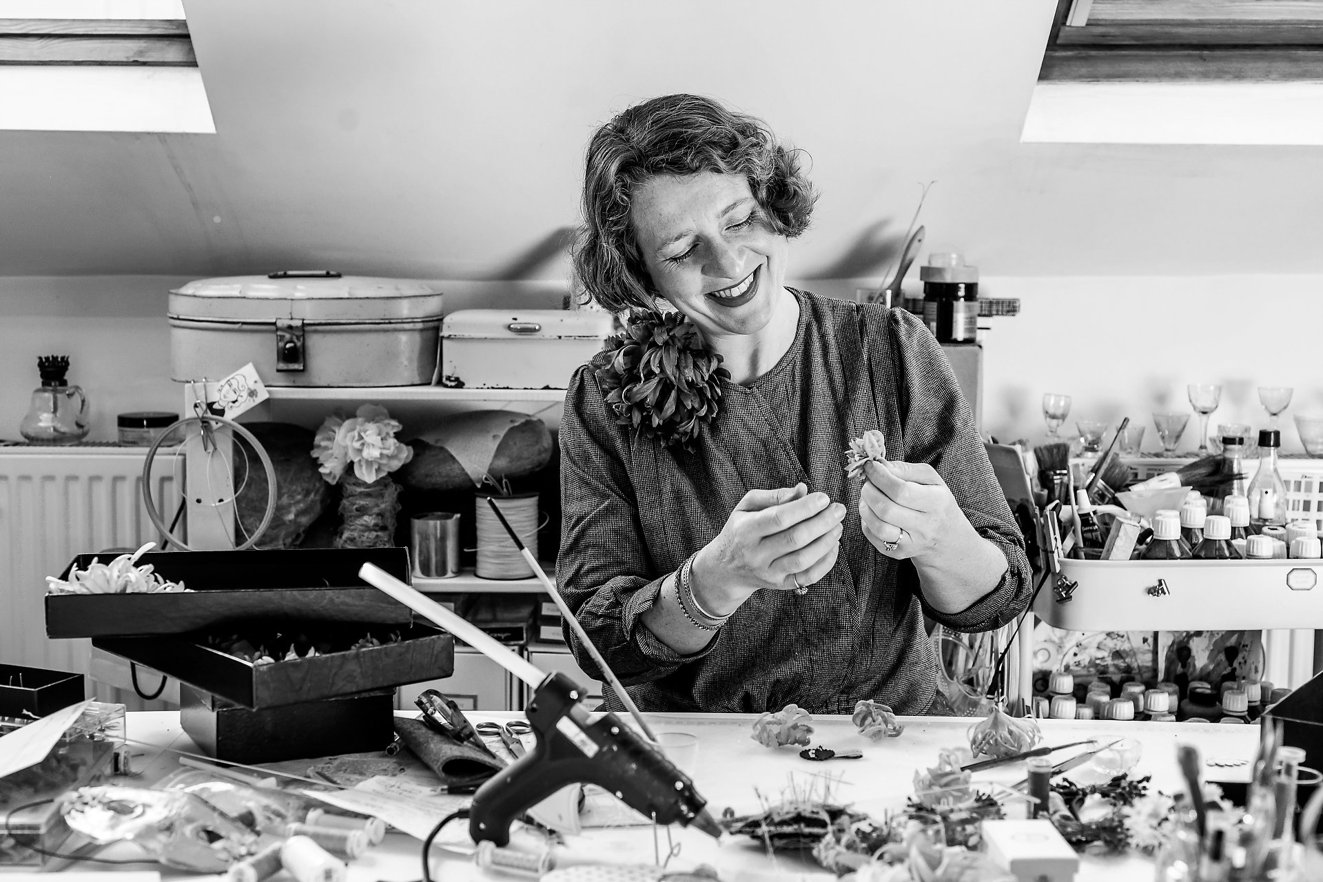 Dorothée l'a fait, portrait d'entrepreneur en lumière naturelle et noir et blanc, Aurore Delsoir photographe d'entreprise, 2019
