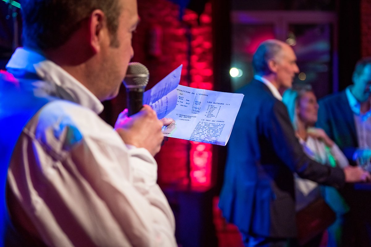 Le Trinquant, Composition des équipes, discours du Président, Aurore Delsoir, photographe événementiel à Bruxelles et en Wallonie