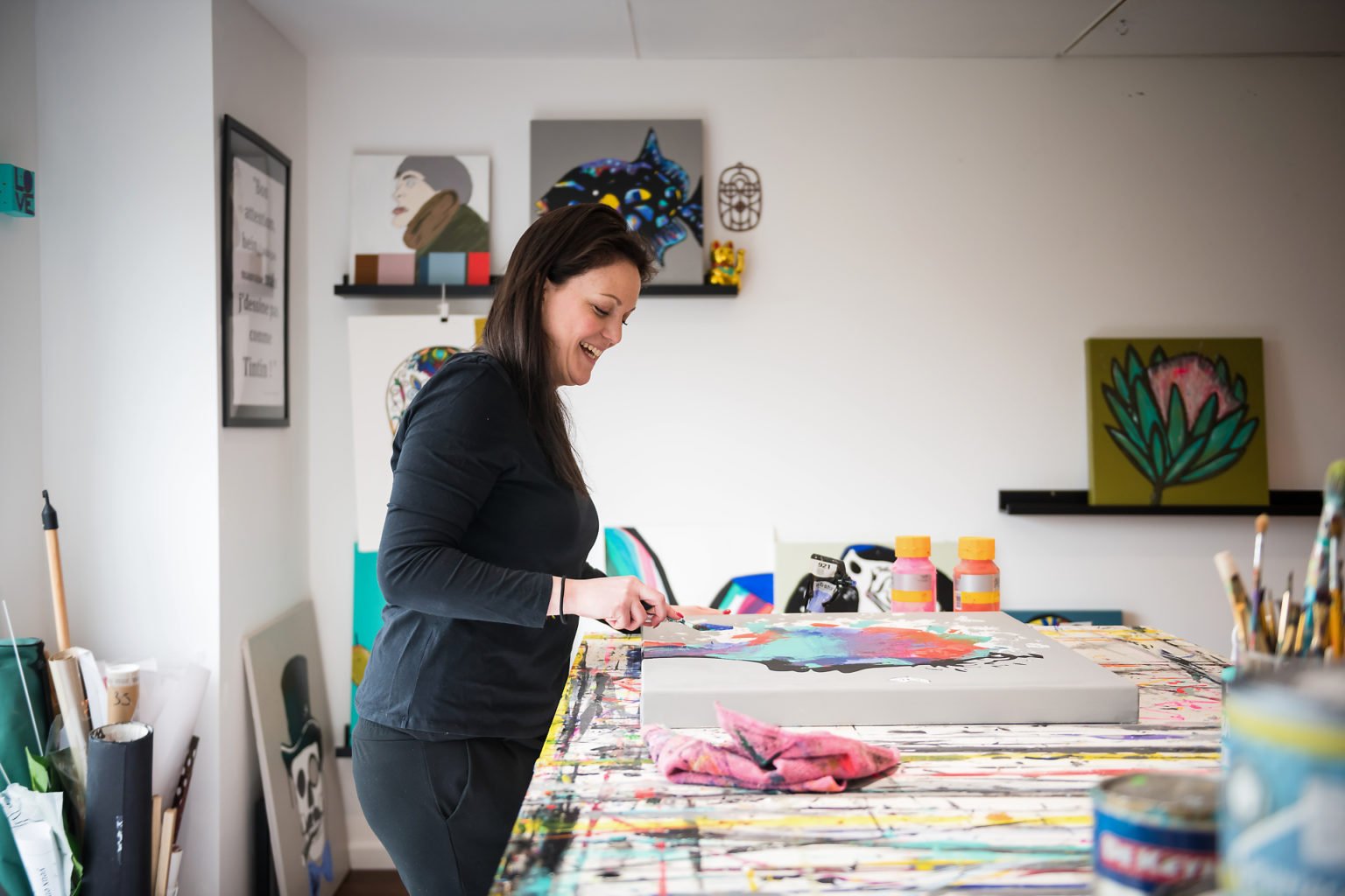 Au travail, Maïté Jansen, Portrait d'entrepreneur par Aurore Delsoir photographe d'entrepris