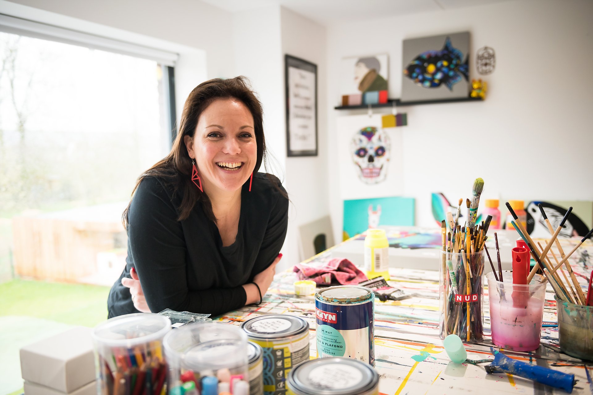 Maïté Jansen, Artiste Peintre, Portrait d'entrepreneur par Aurore Delsoir photographe d'entrepris