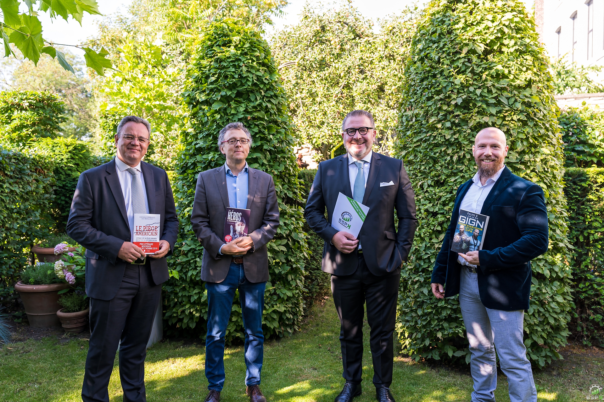 P. Aton, F. Pierucci, V. Lievin et H. Prévost, BSPK lors de la conférence de presse BSPK "Les rencontres du manager 2020", par Aurore Delsoir Photographe d'entreprise